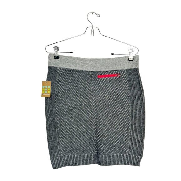 Title Nine Merino Wool Blend Ribbed Knit Pull On Mini Skirt in Gray - Sz S - New - Picture 2 of 7